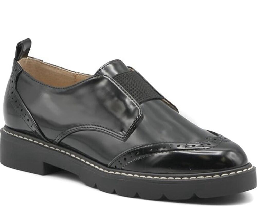 adrienne vittadini shanti Patent Leather Chunky black loafer 90s size 8 Flats